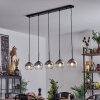 Koyoto  Pendant Light glass 15 cm chrome, clear, Smoke-coloured, 5-light sources