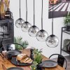 Koyoto  Pendant Light glass 15 cm chrome, clear, Smoke-coloured, 5-light sources