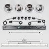 Koyoto  Ceiling Light glass 20 cm chrome, Smoke-coloured, 4-light sources