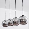 Koyoto  Ceiling Light glass 20 cm chrome, Smoke-coloured, 4-light sources