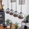 Koyoto  Ceiling Light glass 20 cm chrome, Smoke-coloured, 4-light sources