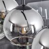 Koyoto  Pendant Light glass 15 cm chrome, clear, Smoke-coloured, 5-light sources