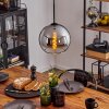 Koyoto  Pendant Light glass 25 cm chrome, clear, Smoke-coloured, 1-light source