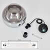 Koyoto  Pendant Light glass 25 cm chrome, clear, Smoke-coloured, 1-light source