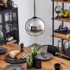Koyoto  Pendant Light glass 25 cm chrome, clear, Smoke-coloured, 1-light source