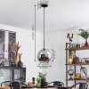 Koyoto  Pendant Light glass 25 cm chrome, Smoke-coloured, 1-light source