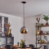 Koyoto  Pendant Light glass 25 cm chrome, Smoke-coloured, 1-light source