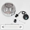 Koyoto  Pendant Light glass 25 cm clear, Smoke-coloured, 1-light source