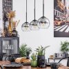 Koyoto  Pendant Light glass 15 cm clear, Smoke-coloured, 3-light sources