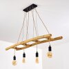 Canazei Pendant Light brown, Light wood, black, 4-light sources