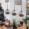 Koyoto  Ceiling Light glass 20 cm chrome, Smoke-coloured, 3-light sources