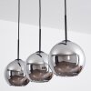 Koyoto  Ceiling Light glass 20 cm chrome, Smoke-coloured, 3-light sources