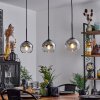 Koyoto  Pendant Light glass 15 cm chrome, clear, Smoke-coloured, 3-light sources
