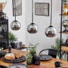 Koyoto  Pendant Light glass 15 cm chrome, Smoke-coloured, 3-light sources