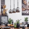 Koyoto  Pendant Light glass 15 cm chrome, Smoke-coloured, 3-light sources