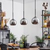 Koyoto  Pendant Light glass 15 cm chrome, Smoke-coloured, 3-light sources