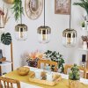 Golpilhal Pendant Light gold, clear, 3-light sources