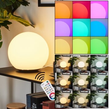 Loural Table lamp LED matt nickel, 1-light source, Remote control, Colour changer