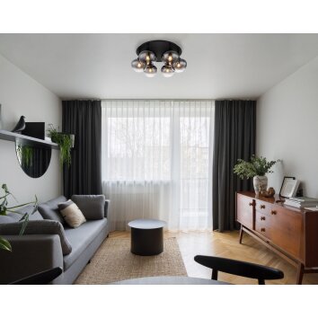 Globo MAXY Ceiling Light black, 6-light sources