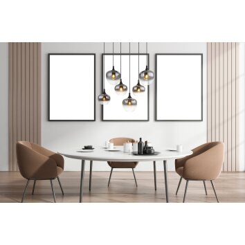 Globo MAXY Pendant Light black, 6-light sources