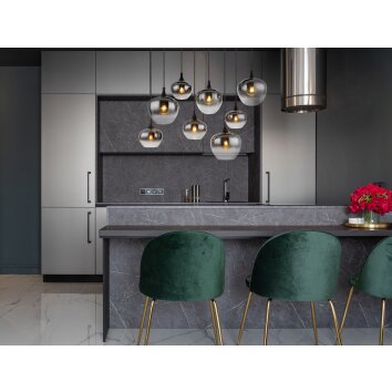 Globo MAXY Pendant Light black, 8-light sources