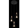 Globo MINA Pendant Light Dark wood, black, 3-light sources