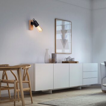 Leuchten-Direkt CANOP Wall Light Ecru, black, 1-light source