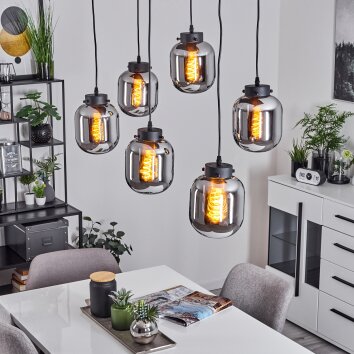 Arieux Pendant Light black, 6-light sources