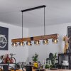 Vouhet Pendant Light brown, Wood like finish, black, 6-light sources