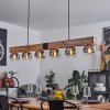 Vouhet Pendant Light brown, Wood like finish, black, 6-light sources