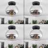 Koyoto  Ceiling Light glass 20 cm chrome, clear, Smoke-coloured, 1-light source