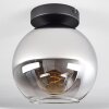 Koyoto  Ceiling Light glass 20 cm chrome, clear, Smoke-coloured, 1-light source