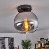 Koyoto  Ceiling Light glass 20 cm chrome, clear, Smoke-coloured, 1-light source
