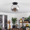 Koyoto  Ceiling Light glass 20 cm chrome, clear, Smoke-coloured, 1-light source