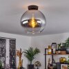 Koyoto  Ceiling Light glass 30 cm chrome, clear, Smoke-coloured, 1-light source