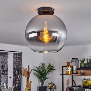 Koyoto  Ceiling Light glass 30 cm chrome, clear, Smoke-coloured, 1-light source