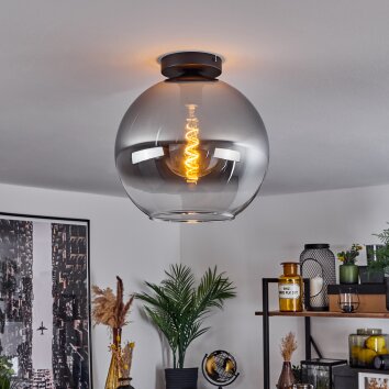 Koyoto  Ceiling Light glass 30 cm clear, Smoke-coloured, 1-light source