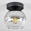 Koyoto  Pendant Light glass 15 cm chrome, clear, Smoke-coloured, 1-light source