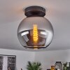 Koyoto  Ceiling Light glass 20 cm chrome, Smoke-coloured, 1-light source