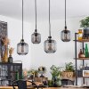 Curveira Pendant Light antique brass, black, 4-light sources