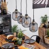 Curveira Pendant Light antique brass, black, 4-light sources