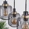 Curveira Pendant Light antique brass, black, 4-light sources