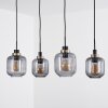 Curveira Pendant Light antique brass, black, 4-light sources