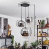Koyoto  Pendant Light glass 20 cm, 25 cm, 30cm chrome, Smoke-coloured, 3-light sources