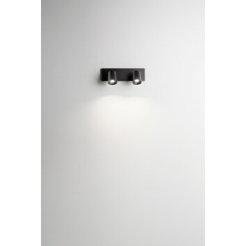 Fabas Luce Modo Wall Light black, 2-light sources