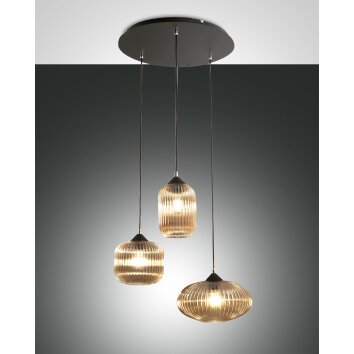 Fabas Luce Nordal Pendant Light black, 3-light sources