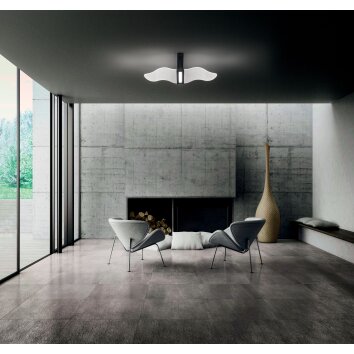 Fabas Luce Fenice Ceiling Light LED black, 1-light source