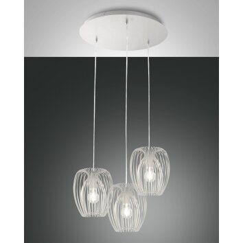 Fabas Luce Camp Pendant Light white, 3-light sources