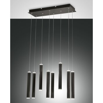 Fabas Luce Prado Pendant Light LED black, 8-light sources