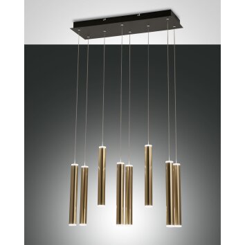 Fabas Luce Prado Pendant Light LED gold, black, 8-light sources